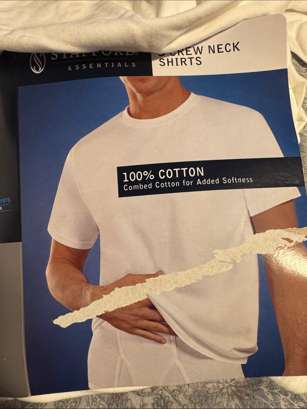 Stafford White Short Sleeve Crew Neck T-Shirt